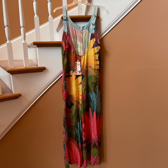 Farm Rio NWT Carioca “Winter” Overalls; Sz Med; top rated & sold out @anthro - Picture 10 of 11